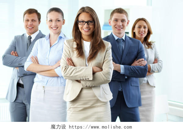 商务专业团队男女形象照开心幸福团队企业专业商务精英团队商务男女